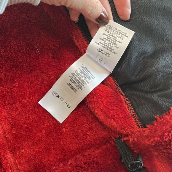 Mountain Hardwear Orange Faux Fur Fleece Jacket Hooded Full Zip Womens Size M - Picture 11 of 16